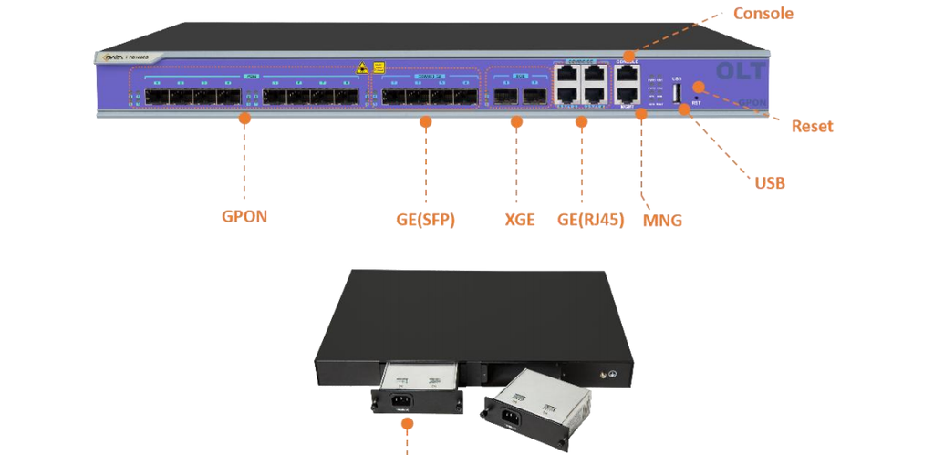 OLT C-DATA FD1608S GPON with 8 ports
