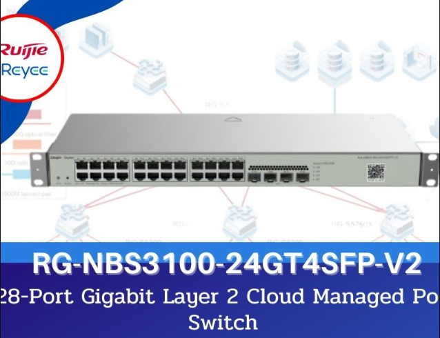 RG-NBS5200-24GT4XS-P24-port Gigabit Layer 3 PoE Switch, 4 SFP+ Uplink