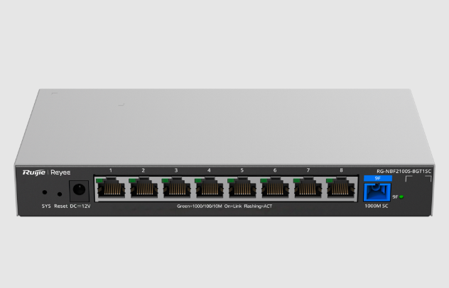 RG-NBF2100S-8GT1SC Switch Gpon Ruijie 8 Ports L2 Admin